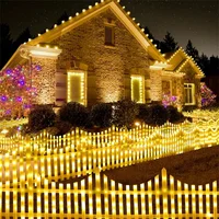 8PCS LED Fence Lights Christmas Tree Enclosure Outdoor Waterproof Garden Courtyard Decorative Lights Landscape Atmosphere Decor 1