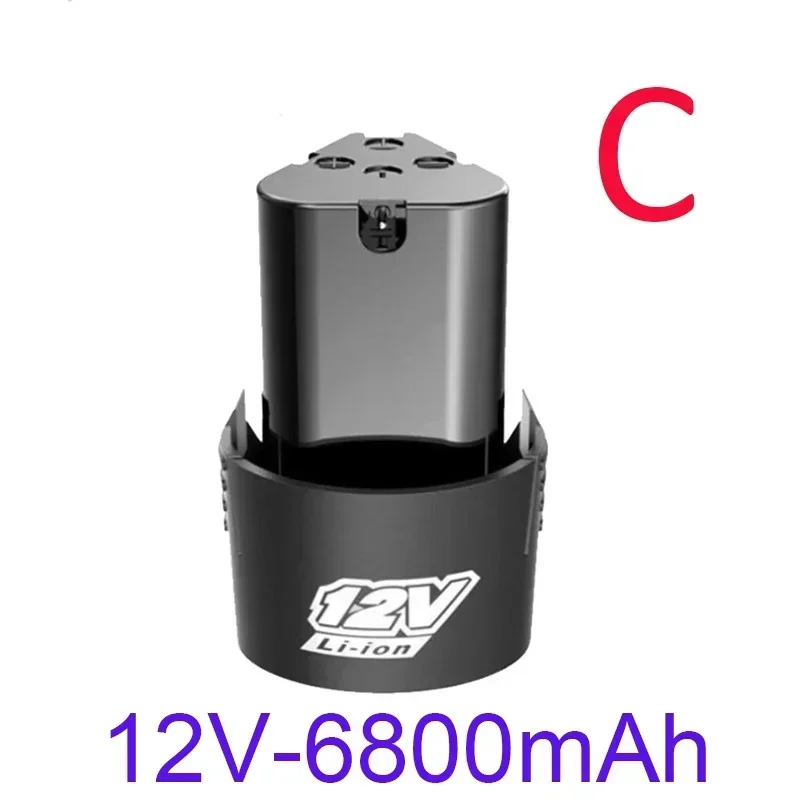 전동 공구 용 대용량 12V 6800mAh 범용 충전식 배터리, 전동 드라이버 전기 드릴 리튬 이온 배터리