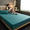 Queen King Quilted Waterproof Mattress Cover with Elastic Fitted Sheet Solid Color Bed Covers 90/120/135/140/150/160/180/220cm 3