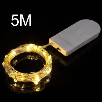구리 와이어 LED 스트링 조명, 야외 휴일 조명, 요정 화환, 크리스마스 트리, 웨딩 파티 장식, 5M, 3M, 2M, 1M