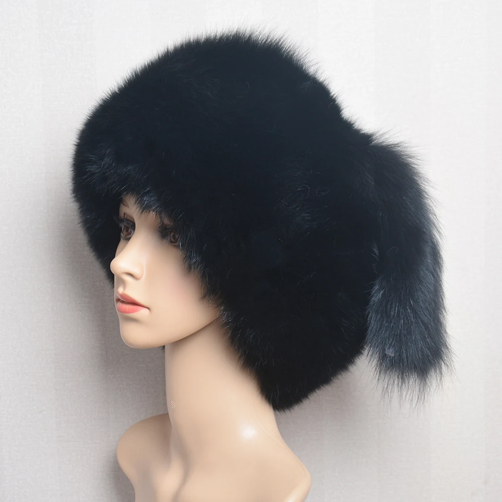 

Женская зимняя меховая шапка, шапки из натурального Лисьего меха, головной убор, русские уличные шапки для девочек, шапка, женская теплая Модная шапка-бомбер