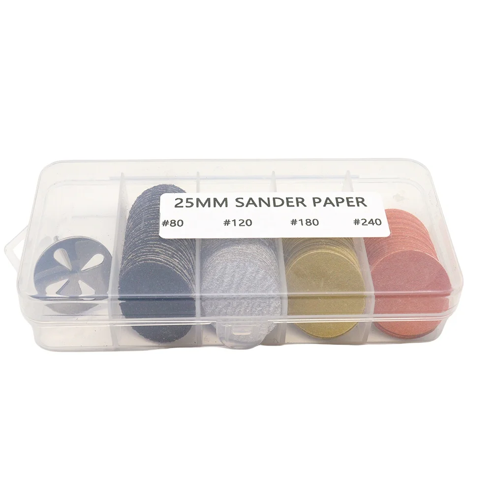 120개 25mm 샌딩 페이퍼 디스크(금속 네일 드릴 비트 포함) 풋 파일 드릴 비트, 80  120  180  240    네일 드릴 풋 파일용 그릿