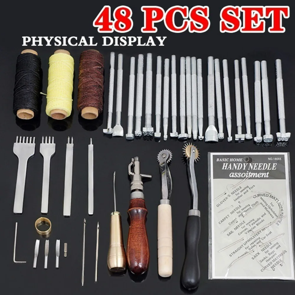 Leather Sewing Kit, Upholstery Repair Kit, 48pcs Leather Stitching Kit with  Upho