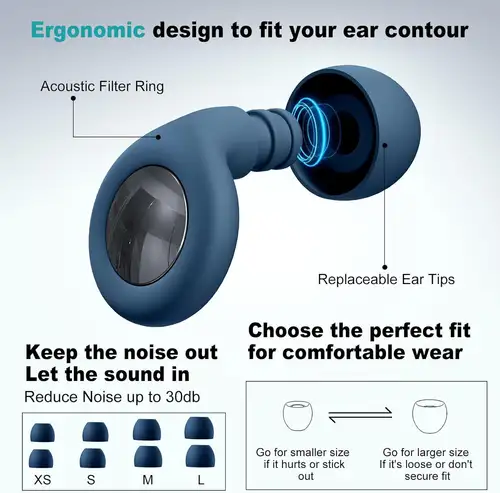 Eayburst Silicone Ear Plugs for Sleeping Noise Cancelling Hearing Protection Reusable Earplug for Sleep Focus Concerts WorkStudy - Image 4