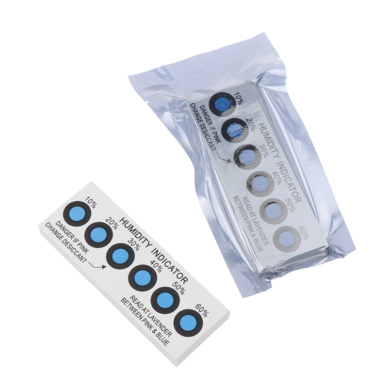 Description Picture 3 of item50 Pcs Humidity Indicator Card For Testing Humidity In Closed Containers10%-60% Test Paper Card Blue Six-point Humidity Card