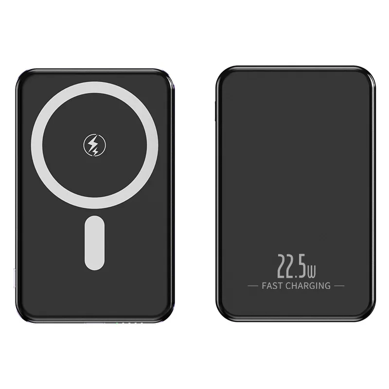 Ultra-thin aluminum alloy magnetic absorbing wireless power bank 5000mAh 10000mAh super fast charging 6