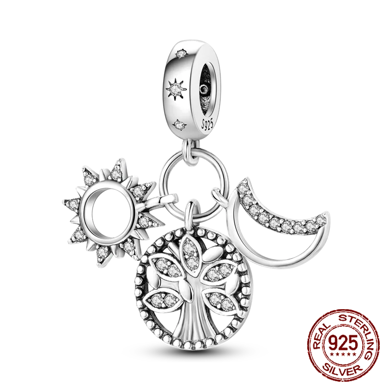 Inlaid Zircon Charm Beads 925 Sterling Silver Color Love Heart Snake Dangle Fit Original Bracelet Charms Pendant Jewelry 5