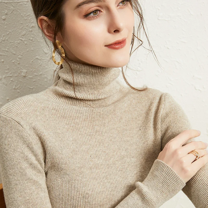 

Women Pulls Turtleneck Sweater Casual Korean Simple Solid Knitted Slim Bottoming Pullover 2022 Autumn Winter Chic Jumpers Tops