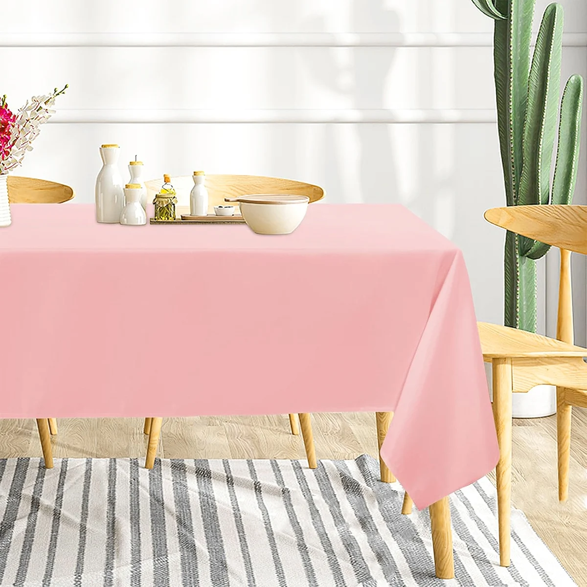Einweg-Tischdecke in einfarbiger Farbe, Geburtstagsfeier, Hochzeit, Weihnachten, für Zuhause, Küche, Esszimmer, rechteckige Tischdecken – Detail 19