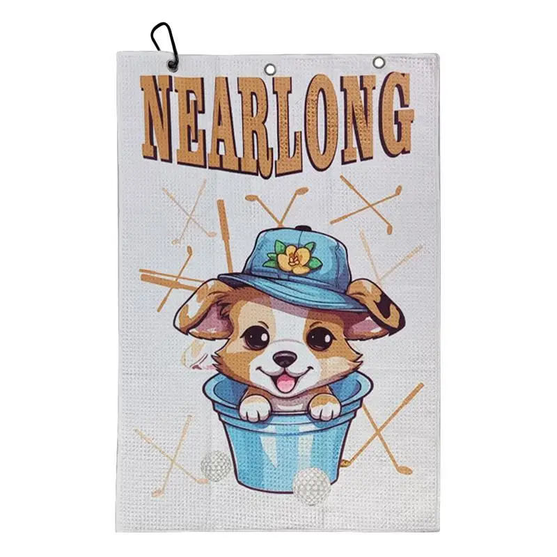 

Маленькое полотенце для гольфа, ткань для чистки клюшек, ткань для чистки клюшек для гольфа, ткань для чистки с принтом собаки, 60x40 см