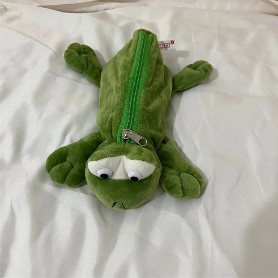 حقيبة أقلام على شكل تمساح من القطيفة على شكل ضفدع...