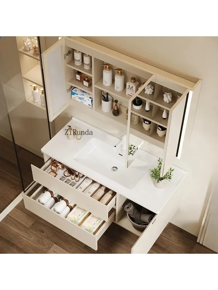 Style Bathroom Cabinets Wall-mounted Multifunction Smart Mirror Cabinets Simple Home Furniture Mueble Lavabo