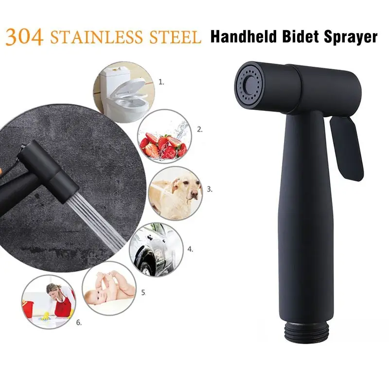Toilet Sprayer Handheld Shower Head Faucet Bidet Spray Gun Stainless Steel Self Cleaning Bathroom Douche Fixture Accessories 4