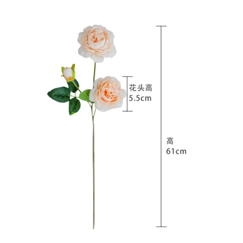 3 Heads Rose Party Hotel Decoration Pretty Artificial Peony Flower Practical Wedding Bride Holds Flowers Household Ornament