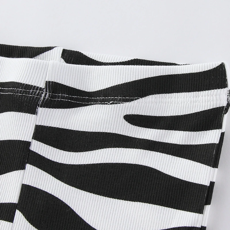ليتل مافين 2025 الخريف الربيع الصغار الفتيات السراويل سراويل قطنية ملابس الاطفال زيبرا شريط طماق ملابس الأطفال