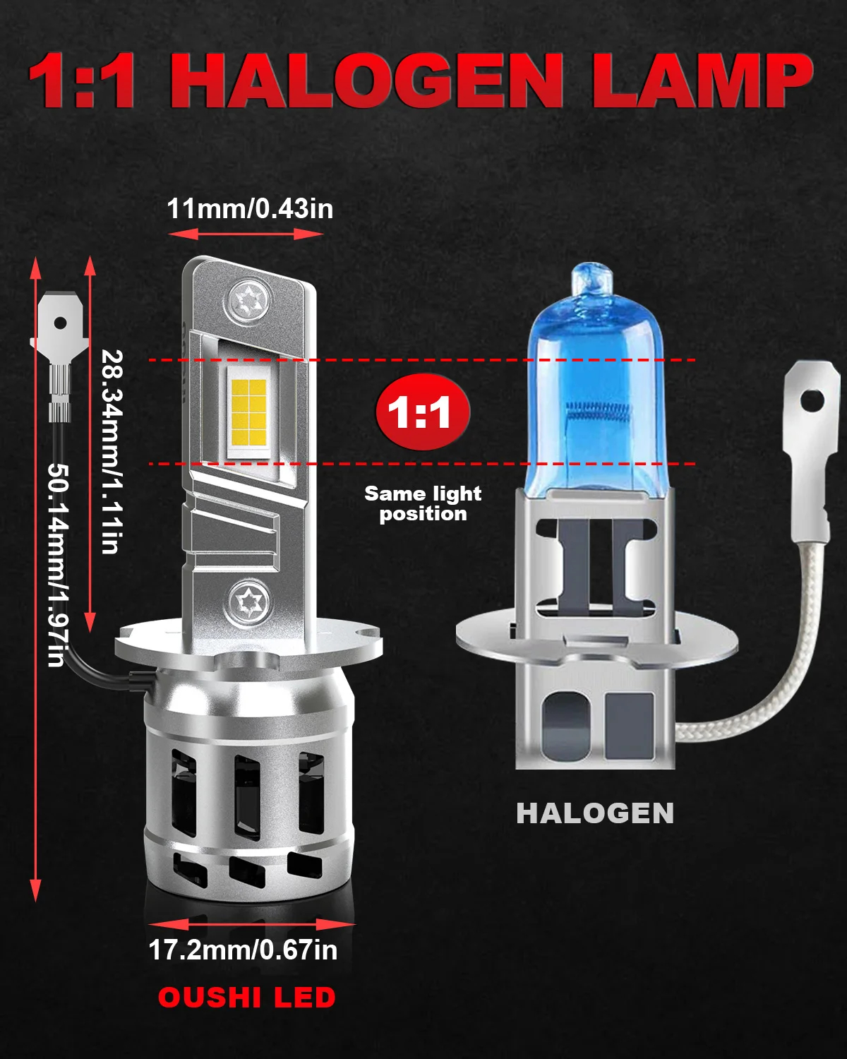 H3 LED Fog Light 12V LED Headlight Bulb Canbus H3 Lights with Fans Daytime Running Light Car Driving Lamp 2pcs For Car
