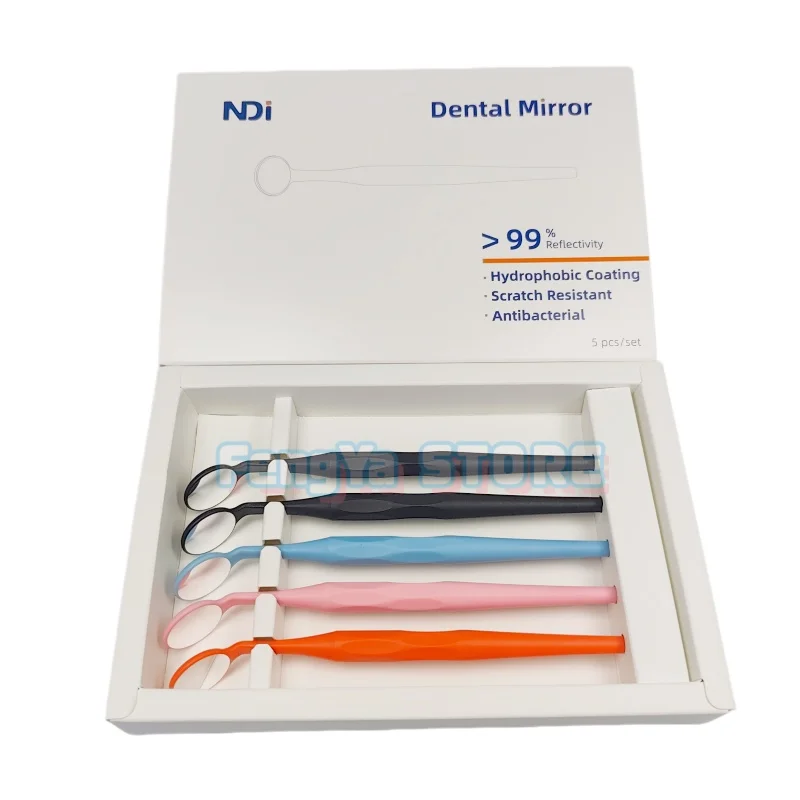 5 Espejos Dentales Autoclavables NDI, Antivaho, para Examen Oral, Antibacterianos, Resistentes a los Arañazos, Herramienta para Blanqueamiento Dental, 5 Unidades por Caja