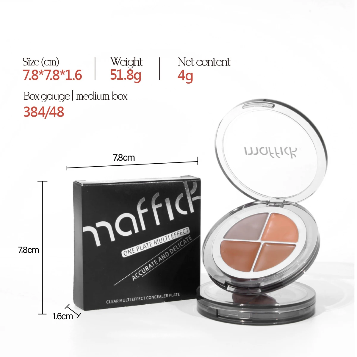 4-color iron box concealer blush cream matte highlight contour makeup all-in-one palette 6