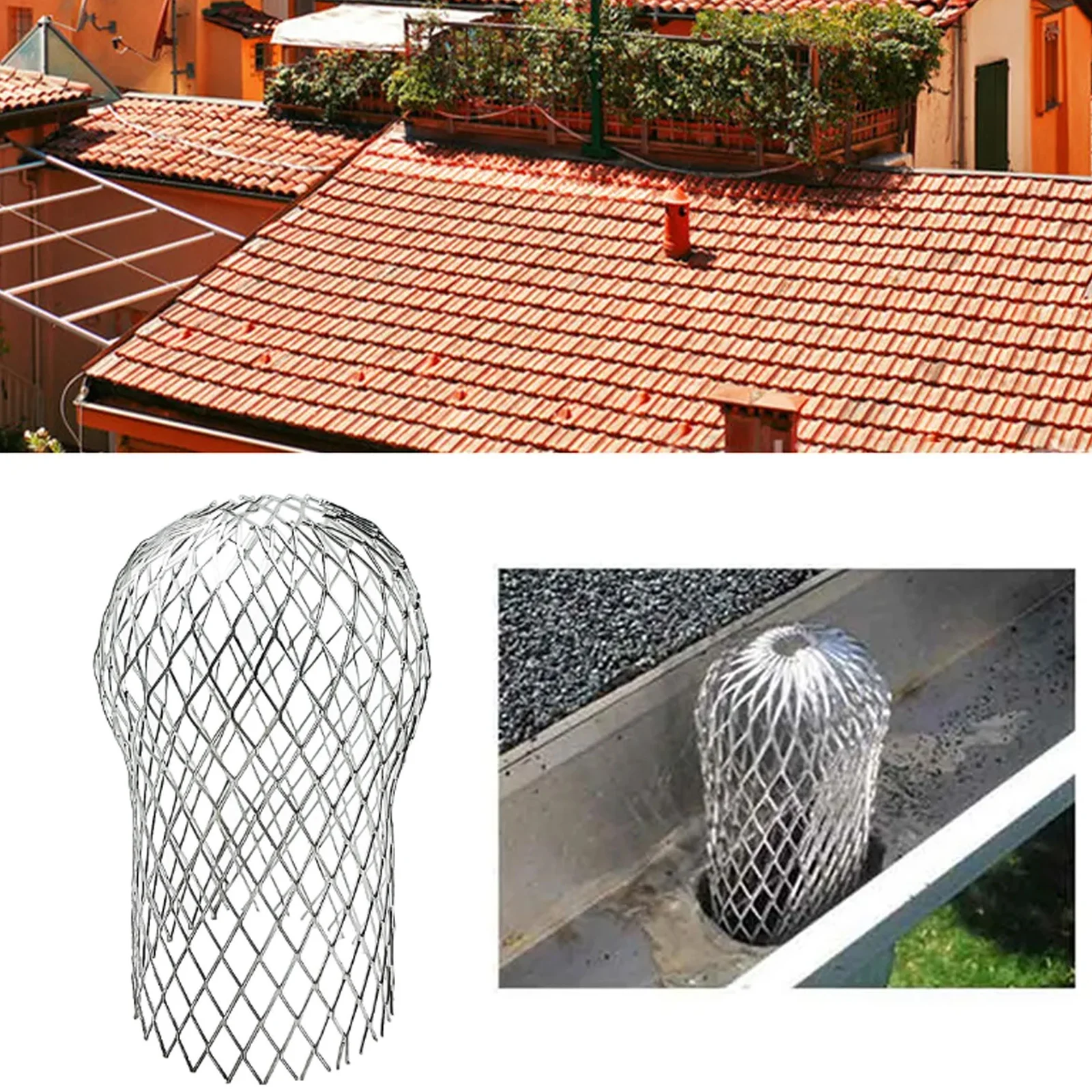 Rain Gutters Roof Guard Filters 3 Inch Expand Aluminum Filter Strainer Stops Blockage Leaf Drains Debris Drain Net Cover