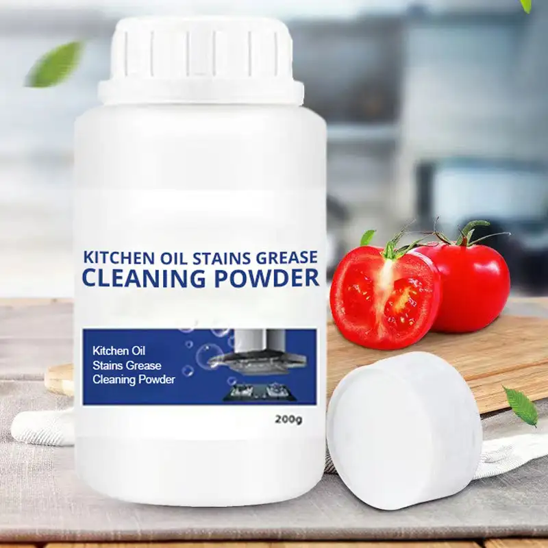 200g Oil Stains Cleaning Powder Kitchen Utensils Range Hood Cooktop Heavy Oil Dirt Grease Cleaner