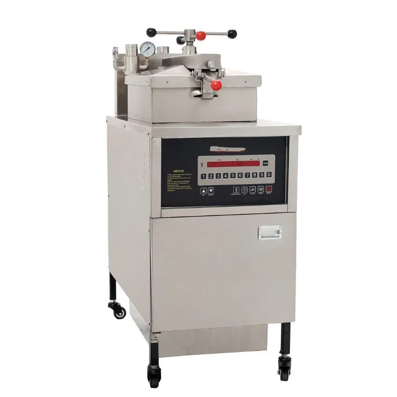 380V Computer Panel High Pressure Fryer Electric Heating Gas Filter Fryer With Oil Pump YXD-25D Single Cylinder Chicken