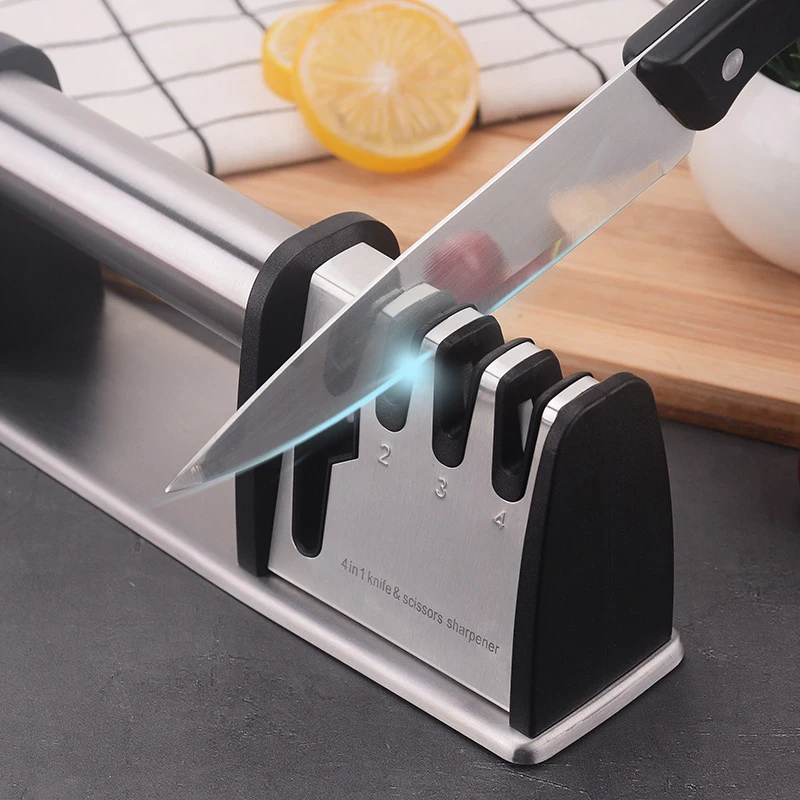 

Quick Sharpening Tool Knife Sharpener Handheld Multi-function With Non-slip Base Kitchen Knives Accessories Gadge
