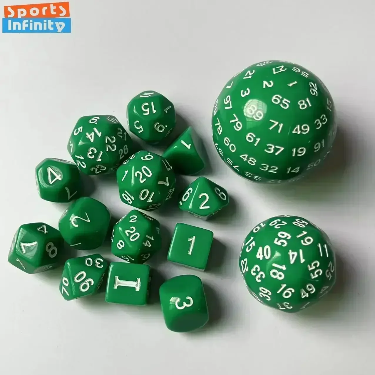 Solid Colored Dice 15PCS 3~100 Faces Dnd RPG Board Games