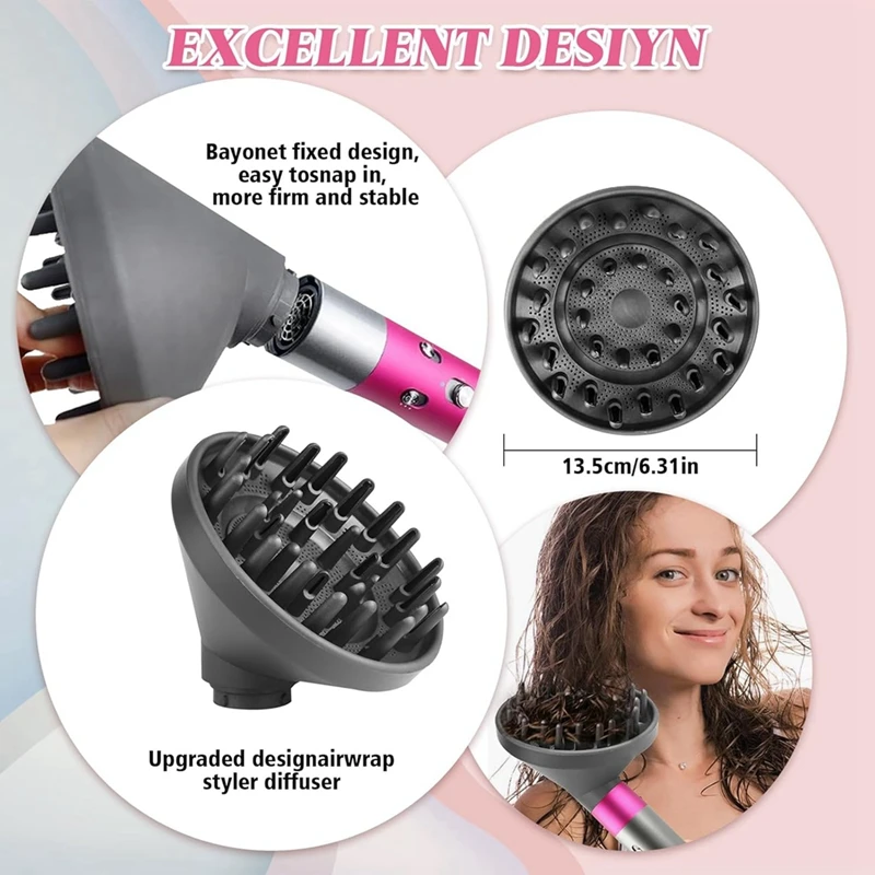 AD-Diffuser Nozzle Curling Iron Converting For Dyson Airwrap HS05 HS03 HS01 Styler Hair Dryer Diffuser Nozzle Attachment 2