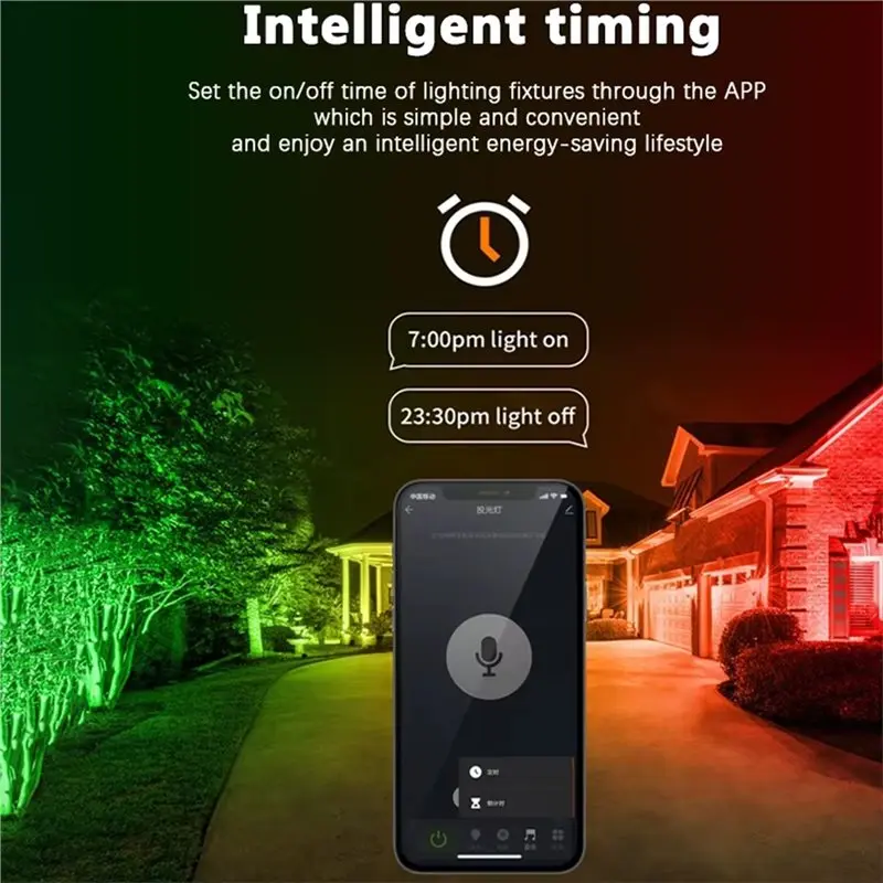 【지금 구매하세요】스마트 TUYA Wifi 100W RGB 투광등 블루투스 연결 앱 음성 제어 기능으로 정원 파티 야외 조명 가능