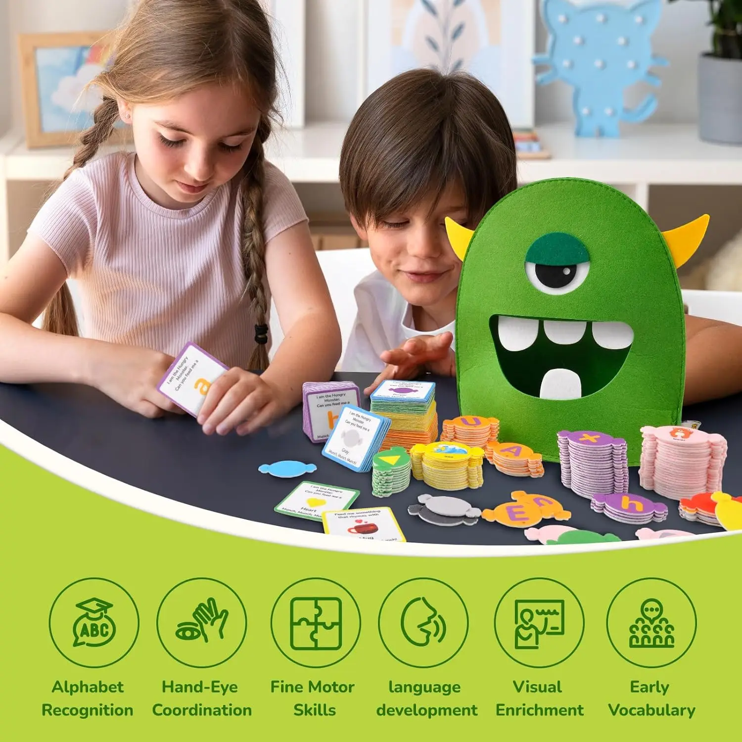Montessori Letter Recognition Matching Game Social Emotional Learning Toy  to Express Emotions for Kids Age 3+ 2