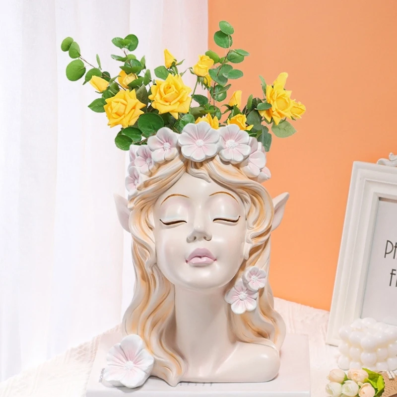 

Wreath Girls Pen Holder Flower Pot Silicone Molds DIY Succulent Planter Mold X3UD