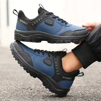 Men's Outdoor Camping Walking Shoe Classic Waterproof Wear-resistant Work Shoes New Style Anti Slip Breathable Lace Up Sneakers 1