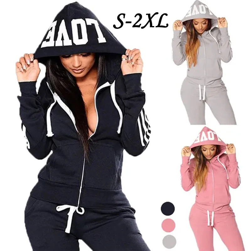 Hot Women's Fashion Tracksuit Striped Hoodies and Jogger Pants Ladies Daily Casual Clothes Sexy Outfit