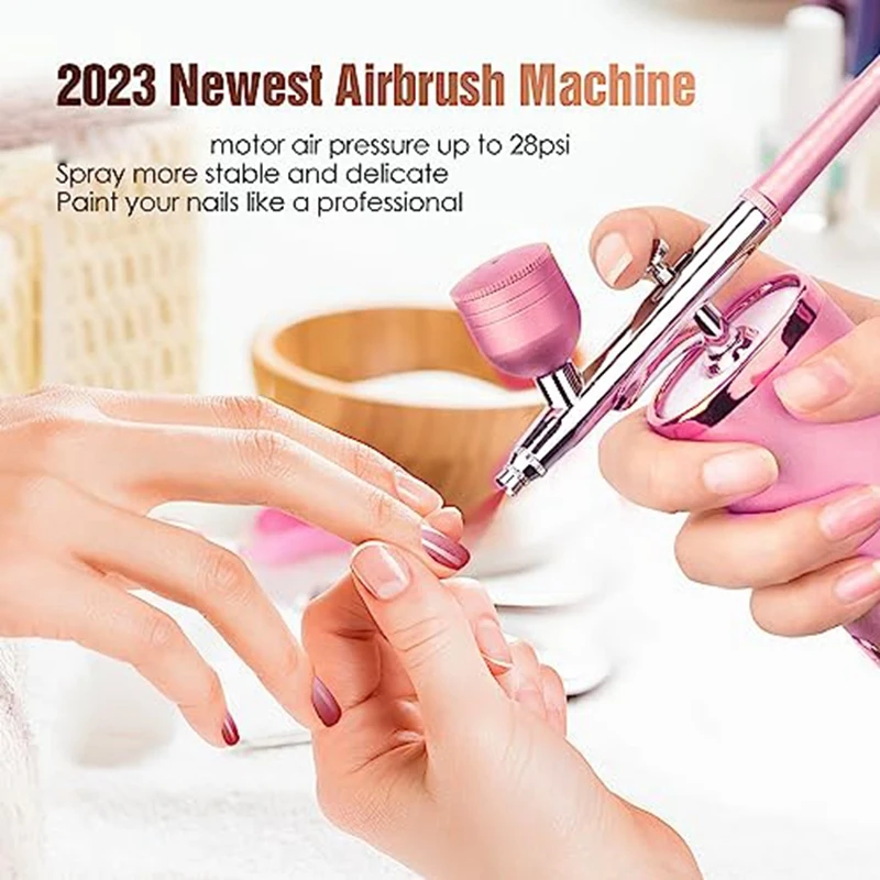 Airbrush Kit With Compressor - Upgraded Airbrush Makeup Machine Sprayer  Portable Cordless Airbrush