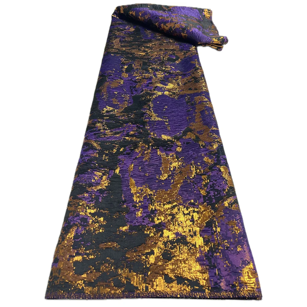 Jacquard Gilded Lace Fabric African Nigerian Brocade 5 yards