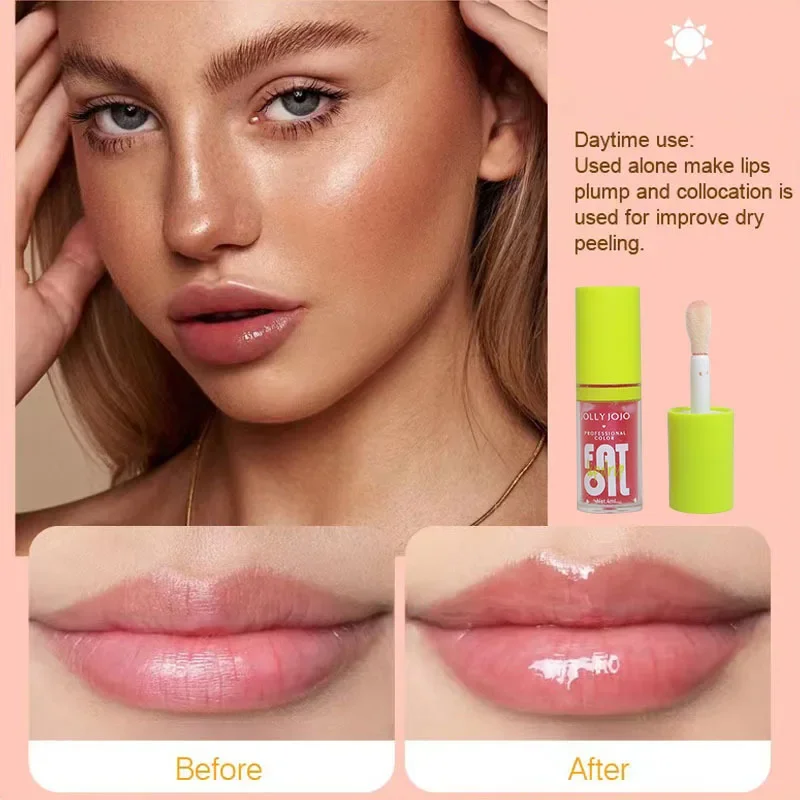 Hydrating Lip Glaze Lip Plumping Plumping Fat Oil Lip Oil Plumper Lip Gloss Oil Clear Transparent Lip Oil Tinted for Lip Care 2