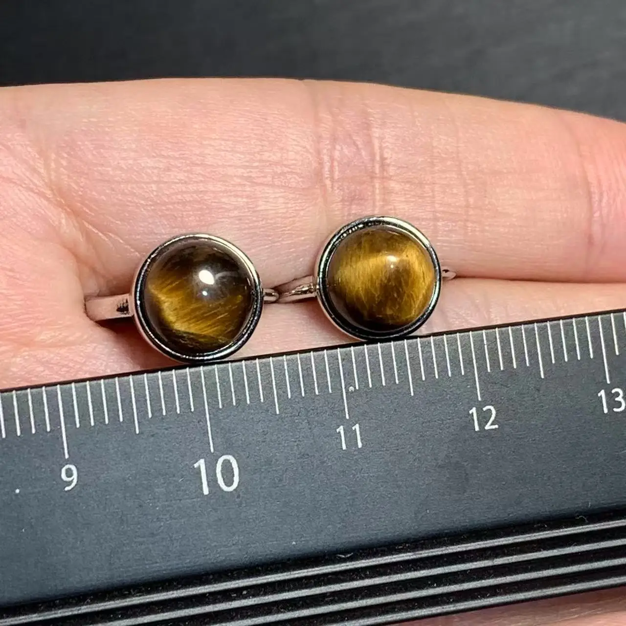8MM ROUND VINTAGE Natural Tiger's Eye COPPER Stud Earrings for women Jewelry Gift gem jewelry Genuine send randomly