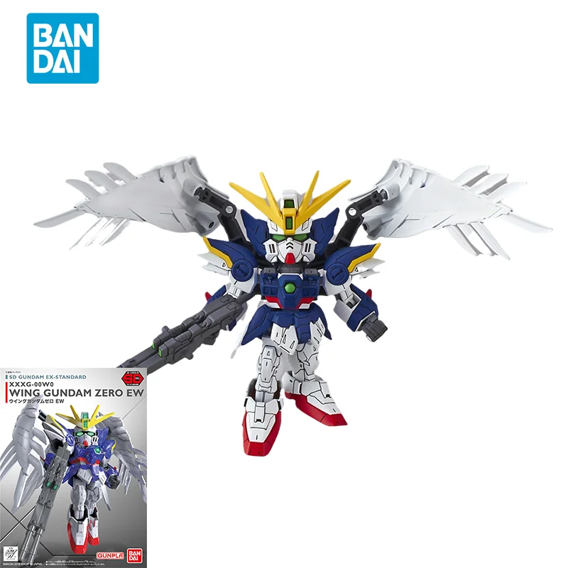 Bandai Original Gundam Anime Model Sd Xxxg-00W0 Wing Gundam Zero Ew Action Figure Assembly Model Toys Regali Per Bambini