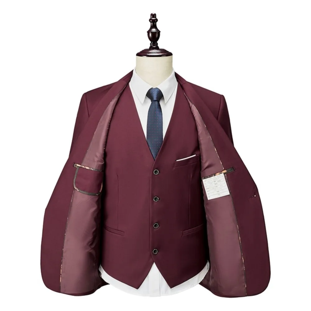

Men Suit 2022 Spring And Autumn High Quality Custom Business Suit Three-piece Slim Large Size Multi-color Suit Two-button Suit