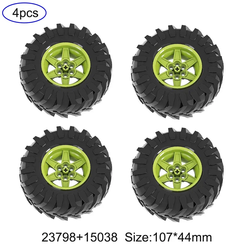 4WD Climbing Car Off-road Front Suspension System MOC Bricks Parts Kits 23798 + 15038 Tyre Compatible with LEGOed