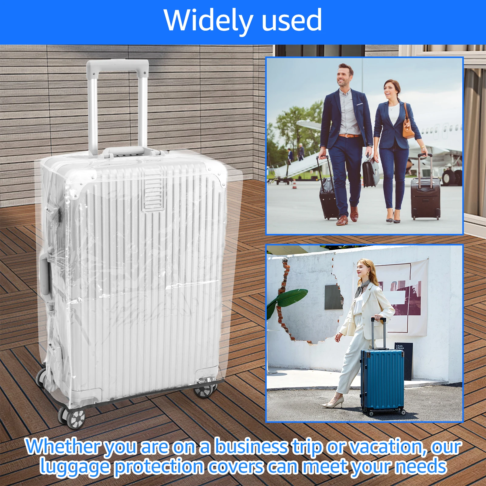 3Pcs Transparent Luggage Protector Covers PVC Dustproof Suitcase Covers 3 Size Anti Scratch Waterproof Luggage Cover for Travel