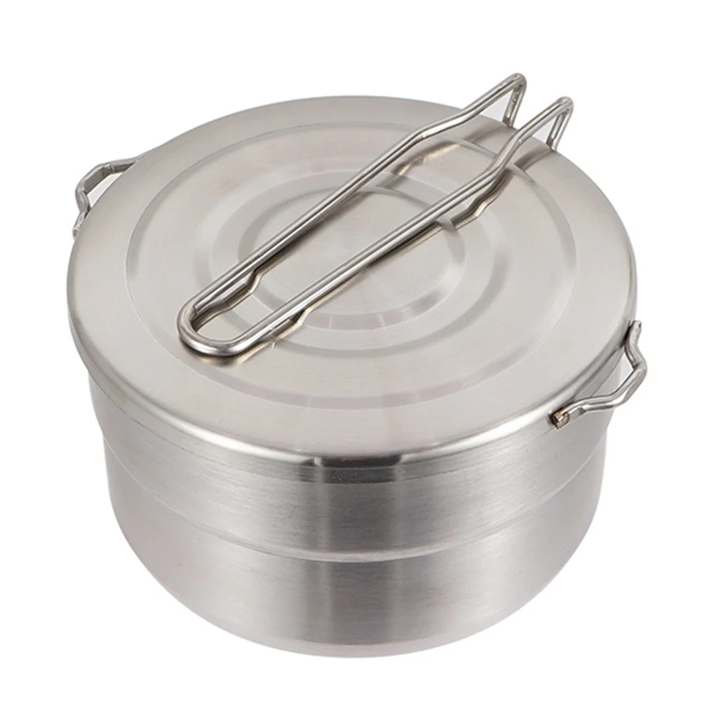 

1 5L Lunch Case Camping Pot Tableware Suitable for Outdoor Adventures 304 Stainless Steel Portable and Lightweight
