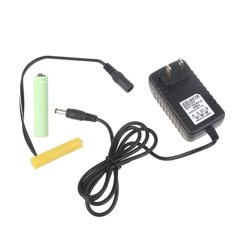 Eliminators Versatile Power Adapter AAA Replacement for 2 Batteries for Table Lamp Motion Trash Can Clock QXNF
