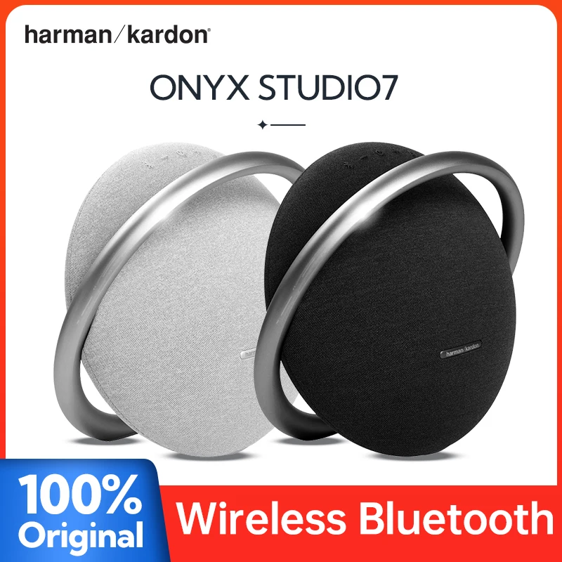 送料無料/プレゼント付♪ Harman Kardon Onyx Studio Bluetooth Wireless Portable Speaker  Hours Music Play time Grey(並行輸入品)