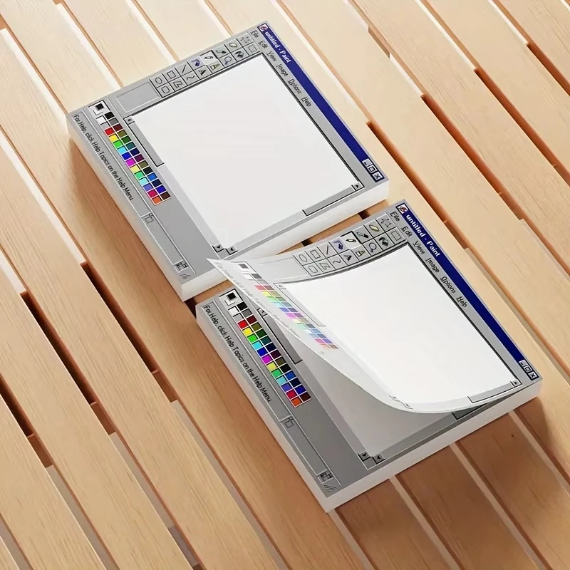 Retro Computer Illustration Sticky Notes - Durable Adhesive for Journaling, Scrapbooking, and Office Creativity
