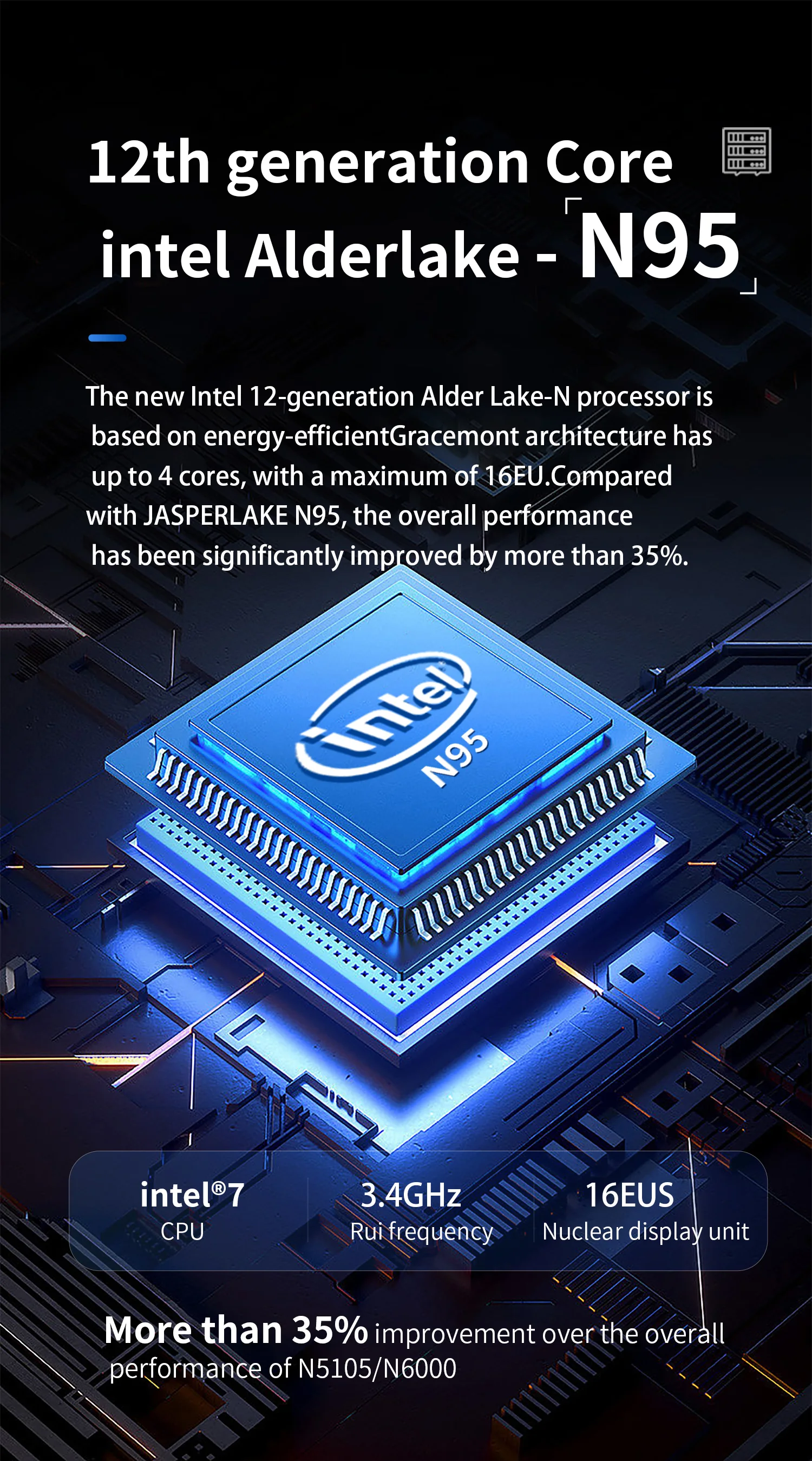 Intel 12th Alder Lake N95 Windows 11 Mini PC RAM DDR4 8GB