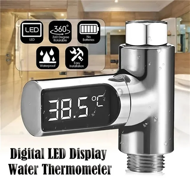 Digital LED Shower Temperature Display Self-Generating Electricity Water  Thermometer for Baby Bath Water Temperature Smart Meter - AliExpress