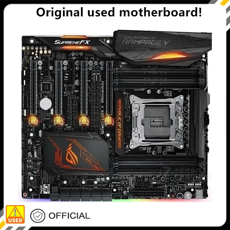 

For ROG RAMPAGE V EDITION 10 Used original For Intel X99 Socket LGA 2011-3 V3 DDR4 64G motherboard LGA2011 Mainboard