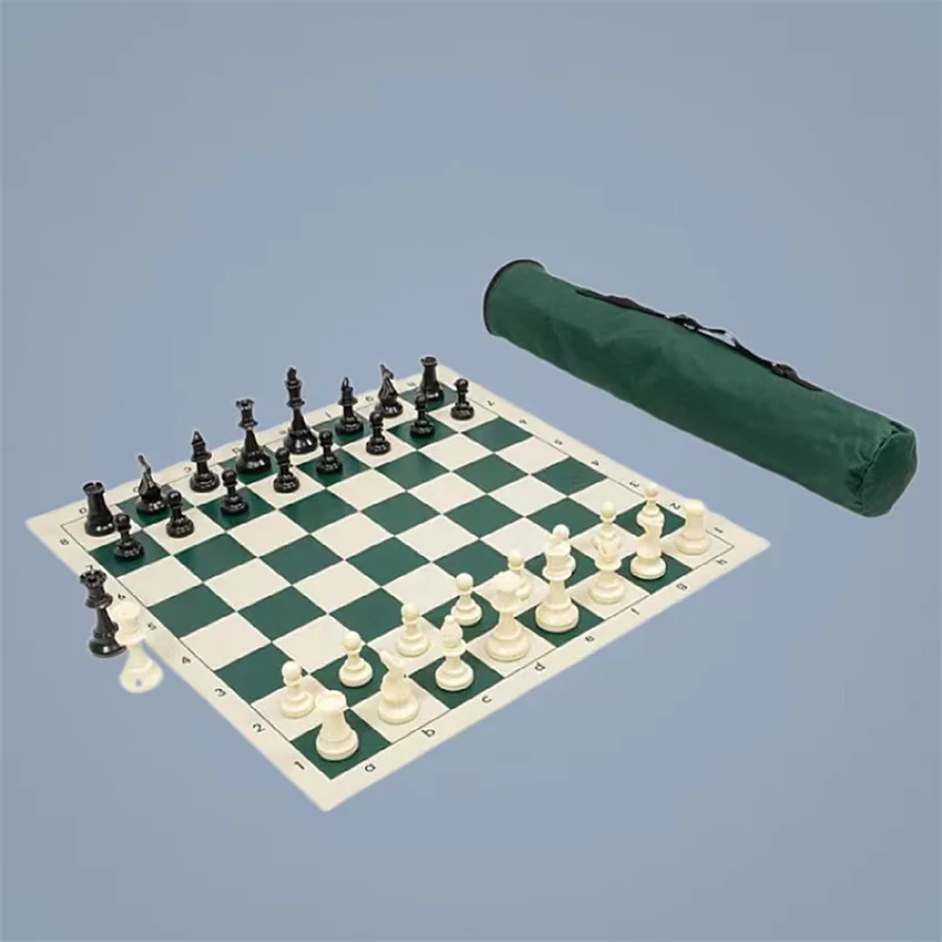 HIPS-Conjunto de tabuleiro de silicone, plástico, ponderado, King Height,  jogo padrão, europeu, tabuleiro de xadrez