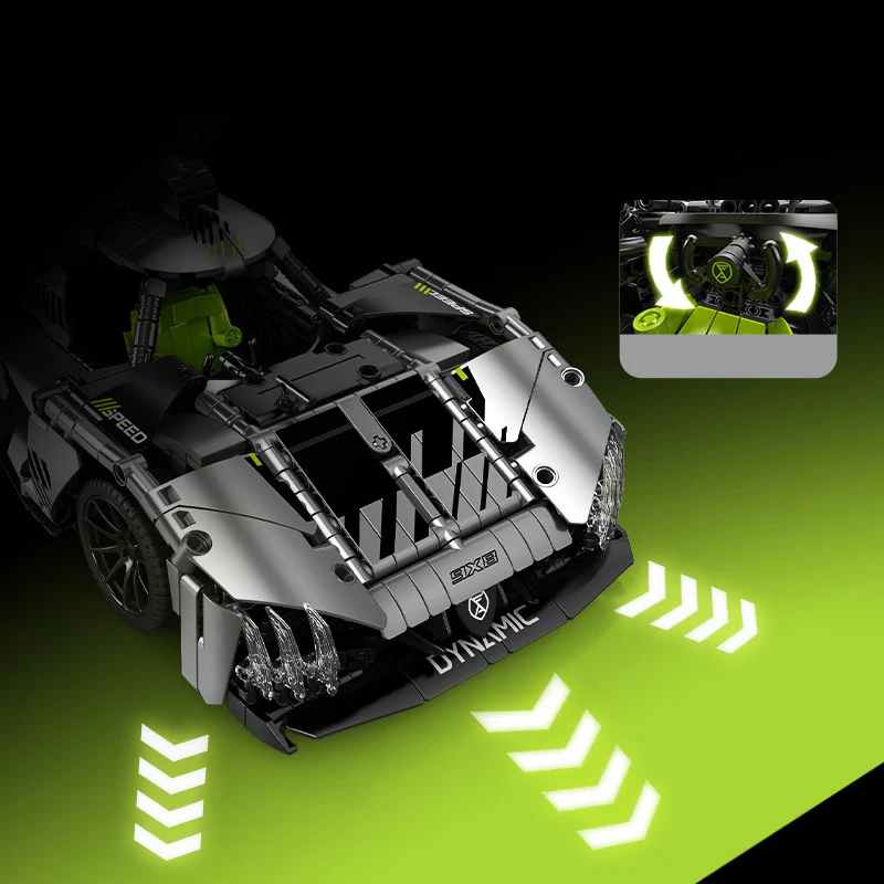 테크니컬 LeMans 레이싱 카 라디오, 리모컨 빌딩 블록, 1:14 체중계 푸조 9X8 하이퍼카 Rc 장난감 컬렉션, 2.4ghz